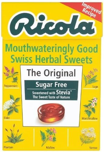 Ricola Swiss Sugar Free Herb with Stevia Herbal Drops 45g (Pack of 10), 45 g (Pack of 10)