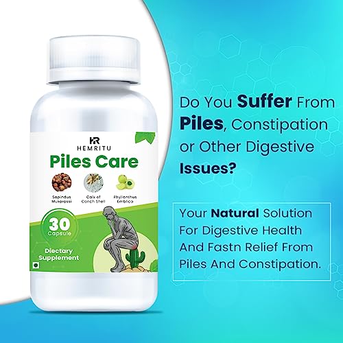 Image of Piles Care Herbal Ayurvedic Capsule For Male & Female With Triphala, Jeemikand, Trikatu which are widely used in digestive health(30 Capsule*2)