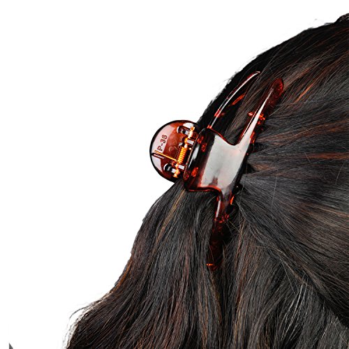 Image of Accessher Black Acrylic Material Medium Size Butterfly Clips /Claw Clips /Hair Clutchers Clips with Tight Grip for Women and Girls (Pack of 6) (Silver:Gold)