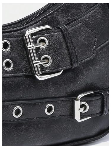 GORGLITTER Women's Buckle Shoulder Bag Y2k Leather Handbags Purse Purse PU Leather Clutch Handbag4