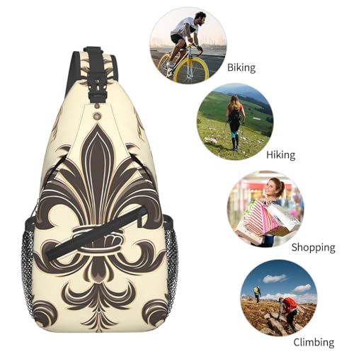 Mochila Sling para hombre con diseño Fleur-de-lis y escudo miniatura 7