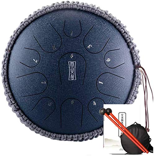 パーカッションエーテルドラムスチールタングドラム12インチ11トーンCキーパーカッション楽器ハンドパンドラムドラムマレット付きキャリーBagH大人の子供に最適(色:B)