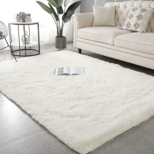 GUOYUYU Agnello Pecora Tappeto 100x180cm Antiscivolo, Lussuoso, Morbido Tappeti Carini da Pavimento Shaggy Pelo Lungo Morbido per Soggiorno, Camera da Letto, Bagno, Bianco