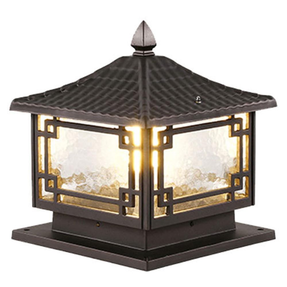 KXEcoLife Pillar Outdoor Vintage Lamp Column Lantern Waterproof Ip54 Modern Lights Cap Terrace Fence Led For Landscape, Driveway, Patio, Pole Light Decoration