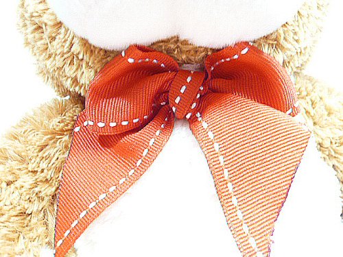 Amazon.co.jp: くまさん ぬいぐるみ 33cm 茶 赤リボン