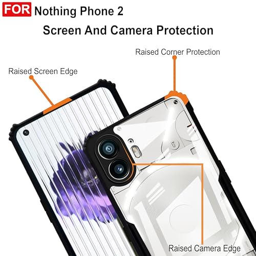 Image of Zapcase Back Case Cover for Nothing Phone 2 | Compatible for Nothing Phone 2 Back Case Cover | 360 Degree | Clear Case with Camera Protection | (TPU + PC | Matte Black)