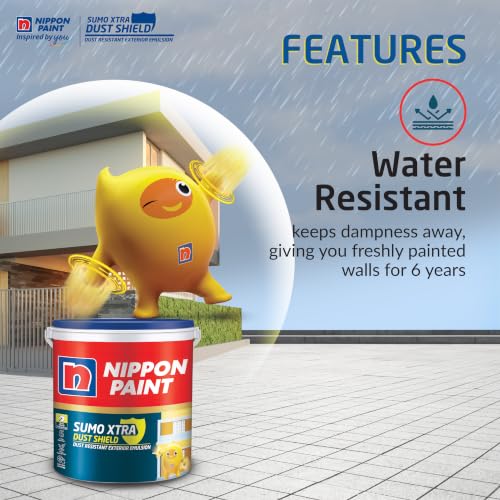 Image of Nippon Paint Sumo Xtra Dust Shield Exterior Emulsion (20L, Timid Pink) - Dirt Pickup Resistant, Colour-Lock, Water Resistant, Low VOC Wall Paint for Exterior Masonry Surfaces - 20 Litre