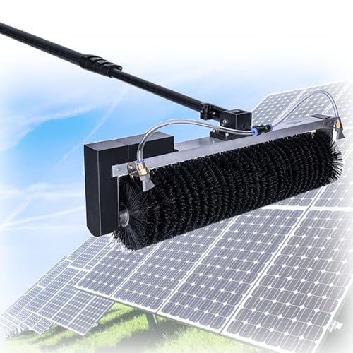 Professional Solar Panel Window Cleaner-Cleaning Brush & Pole Kit, Solar Panel Cleaning Brush and Pole,Adjustable Carbon Fiber Pole,7.5M