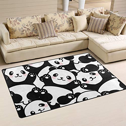 Linomo Area Rug Cute Animal Panda Pattern Floor Rugs Doormat Living Room Home Decor, Carpets Area Mats for Kids Boys Girls Bedroom 60 x 39 Inches
