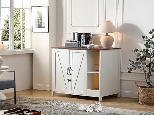 FOREST GRAVITY Large Cat Litter Enclosure with Litter Collector, Enclosure for self-Cleaning Litter...