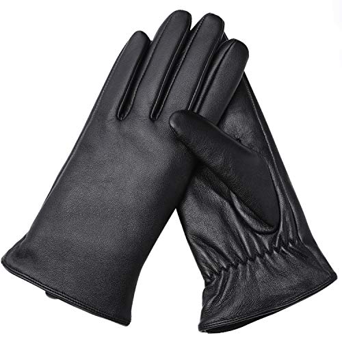 Image of Air Curvey Winter Touch Screen Leather Gloves Womens Driving Glove Warm Lining