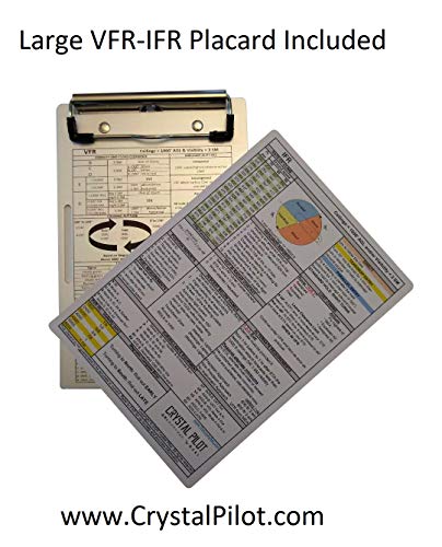 Crystal Pilot "Flight Pad". 3 in 1 Tablet Kneeboard with Aluminum Clipboard and VFR Placard. Compatible with mini iPad 3/4 and android devices.