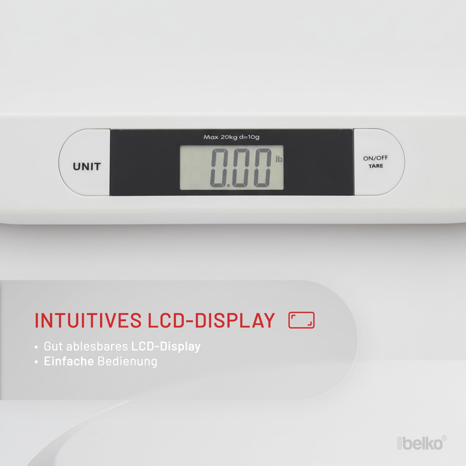 Belko® Digitale Babywaage – Flache Stillwaage bis 20 kg für Babys, Kinder & Tiere – Präzise Säuglingswaage & Tierwaage mit LCD-Display