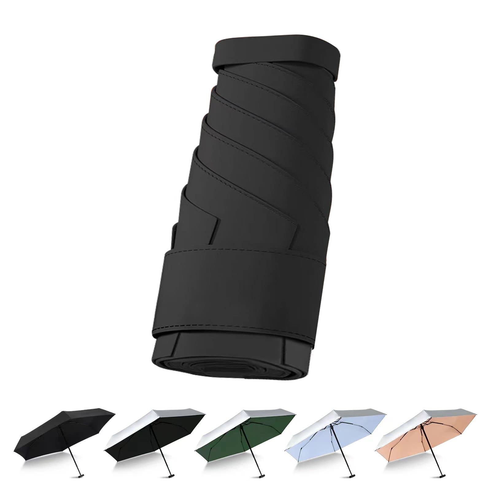 Sponsored Ad - Lejorain Small Umbrella for Purse - 5 Folding Mini Pocket Travel Umbrella Compact Lightweight for Rain & Su...