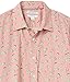 Amazon Essentials Slim-Fit Men's Short Sleeve Button Down Shirt, Pink Fruit Design, Large