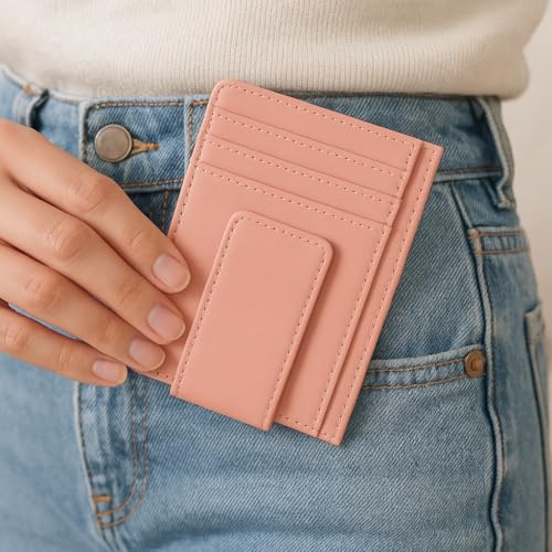 Money Clip for Men Leather Magnetic Front Pocket Wallet Slim Wallet Minimalist Card Holder RFID Blocking2
