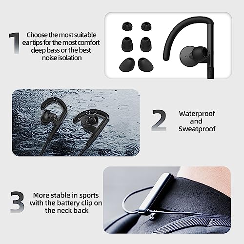 Image of SoundMAGIC ST80 Sports Bluetooth Earbuds, Mic, Ear Hooks, Detachable, Black | Dual wired /wireless, crisp balanced sound, adjustable frame, ergonomic fit, hands-free mic, tangle-free cord, sweatproof