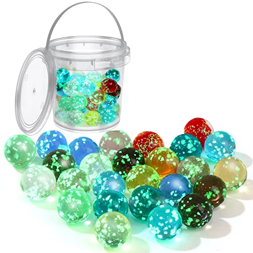 Yesoa Fluoreszierende Glasperlen DIY Runde Glasperlen Bunte Glasmurmeln Leichte Glaskugel-Murmeln Superhelle Perlen-Accessoires, Fluoreszierende Aquariendekoratio Cover