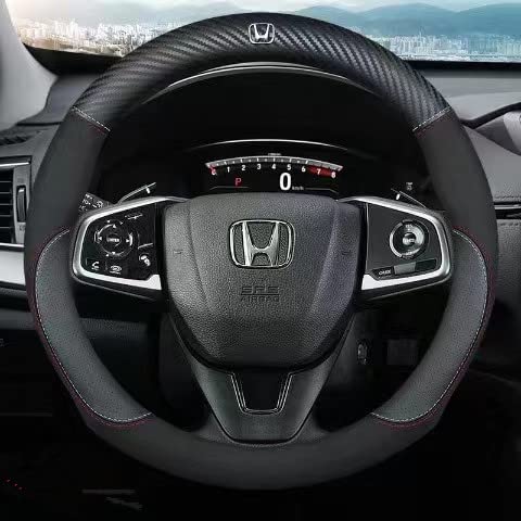 SAFRA ホンダ ステアリングカバー ハンドルカバー 本革 ホイールカバー N-BOX CR-V ヴェゼル フリード ジェイド フィット シビック グレイス オデッセイ ホイールカバー アクセラ/デミオ 内装品 高級 牛革 専車ロゴ ヘッドレイヤー牛革