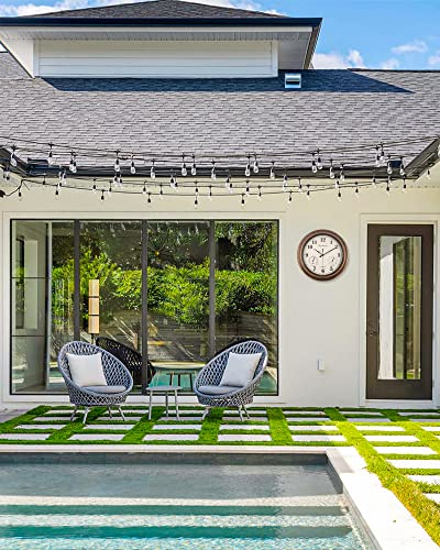 Skynature Outdoor Clocks Waterproof, Large Outdoor Clock And Thermometer, Silent Wall Clocks Battery Operated, 18 Inch Decorative Rustic Farmhouse Wall Clock For Patio - Bronze #TOP2