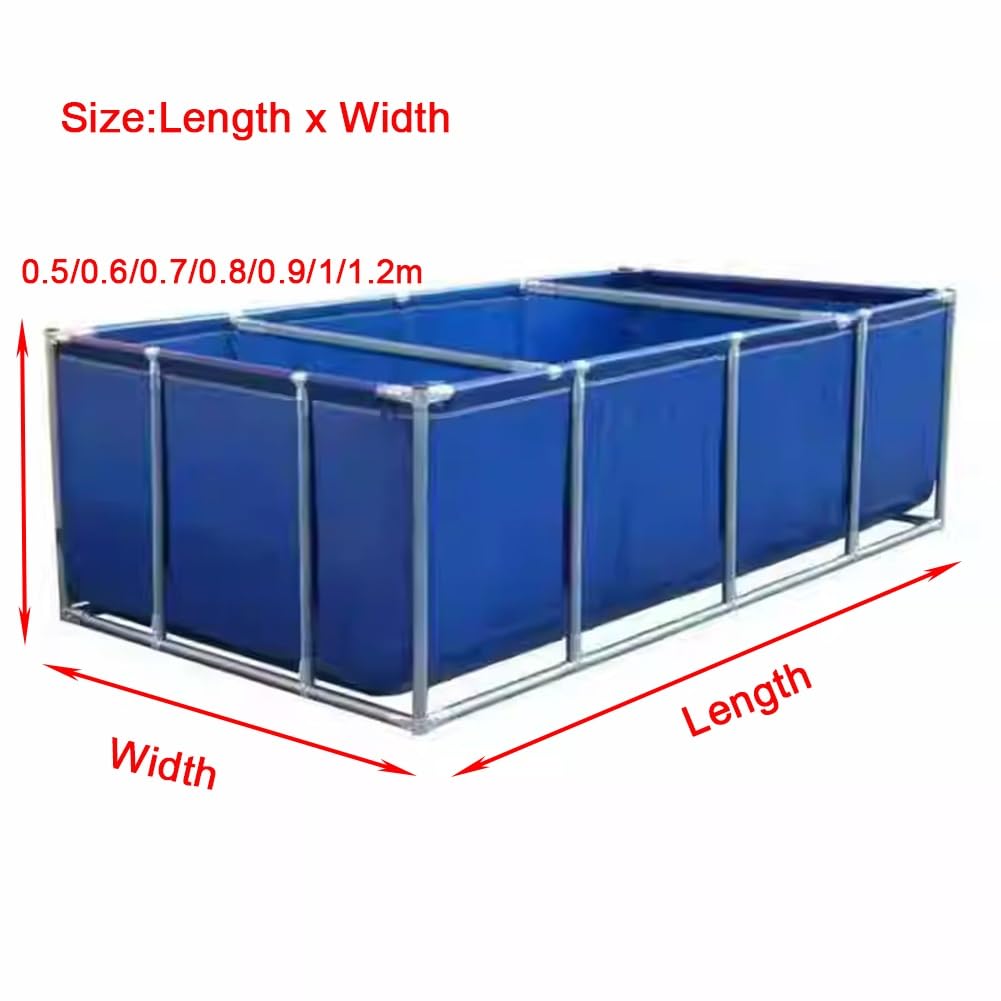 Laghetto pieghevole in tela per pesci Koi e pesci rossi, serbatoio portatile per allevamento all'aperto con tubi, 1 x 1 x 0,9 m, facile da installare