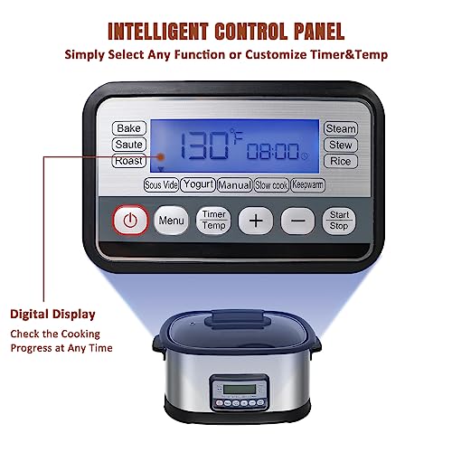 65Qt-11-in-1-Multi-Cooker-Digital-Programmable-Slow-Cooker-Sous-Vide-Rice-Cooker-1500W-TimerTemp-ControlDishwasher-Safe-LidNonstick-Inner-Pot