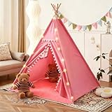 🏰 【Un Espacio Privado Para Pequeños Aventureros】 La tienda campaña infantil se convierte en un escondite secreto para jugar al escondite, construir una casa o jugar a roles creativos. Con dos bolsillos interiores para libros o tesoros favoritos, fomenta la independencia. El diseño semiabierto ofrece seguridad, mientras que la cortina y la ventana estimulan la curiosidad.