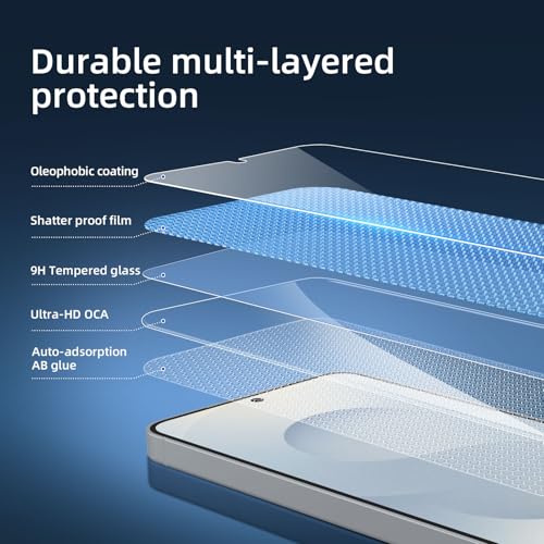 Image of NEW'C 3 Pack Designed for Samsung Galaxy S25 Screen Protector Tempered Glass, Bubble Free, Ultra Resistant | Tempered Glass, Bubble Free, Ultra Resistant