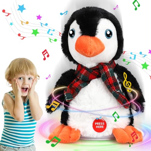 TOY Life Infant Toys for Baby 6-12 Months, Newborn Baby Musical Talking Toy Plush Penguin Talkback Toys for Babies Gifts