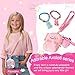 Axolotl Gift Set for Girls - Cute Axolotl-Themed Toy Box with Fluffy Diary, Stickers,Pen, Crocheted Stuffed Animal, Pink Purse, Necklace, Keychain, and More Axolotl Stuff - Birthday Gifts for Kids