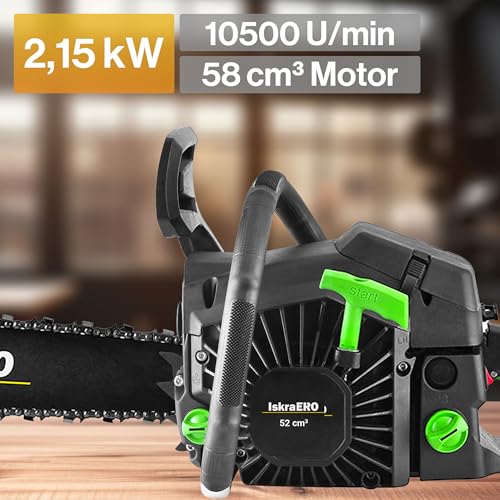 Iskra Profi Benzin Kettensäge mit 58 ccm Hubraum und 50,8 cm Schwertlänge für leistungsstarkes Schneiden – Bild 5