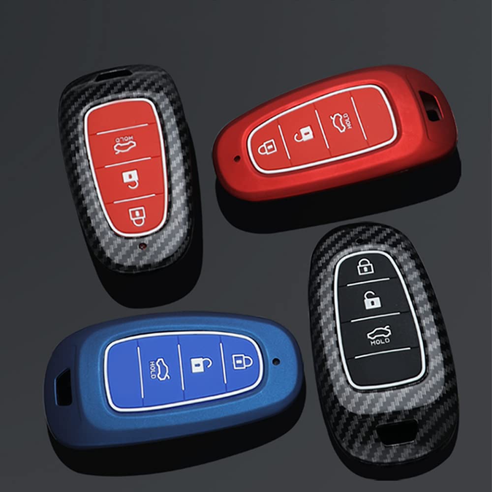 Ontto Autoschlüssel Hülle Für Hyundai - ABS Schutzhülle Mit Carbon Optik