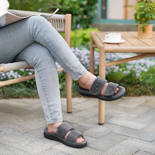 Garonne Women's Dual-Strap Adjustable Open-toe Slippers with Arch Support, Summer House Shoes for Women Indoor/Outdoor3