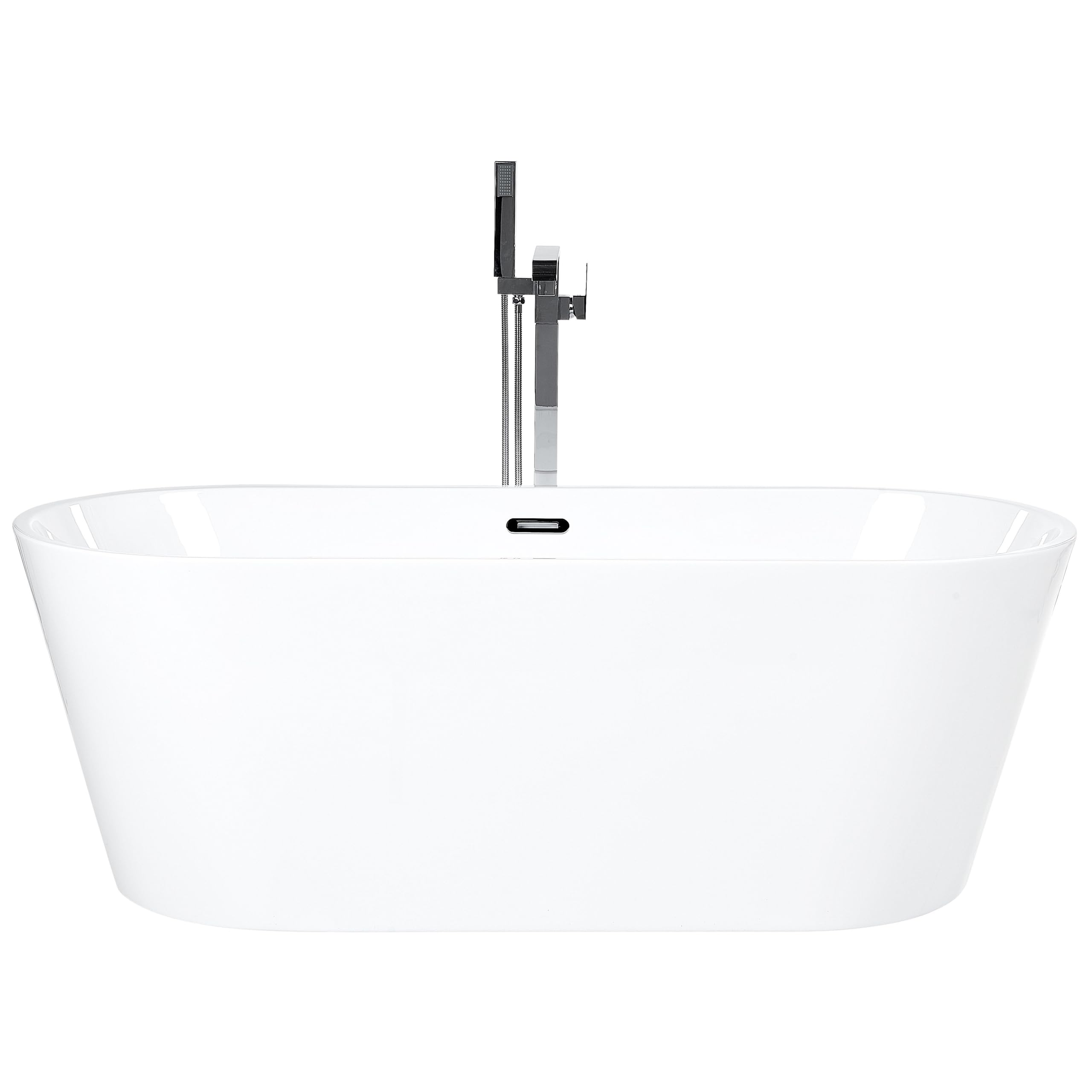 Bañera de acrílico blanco plateado 170 cm sanitario independiente moderno Havana