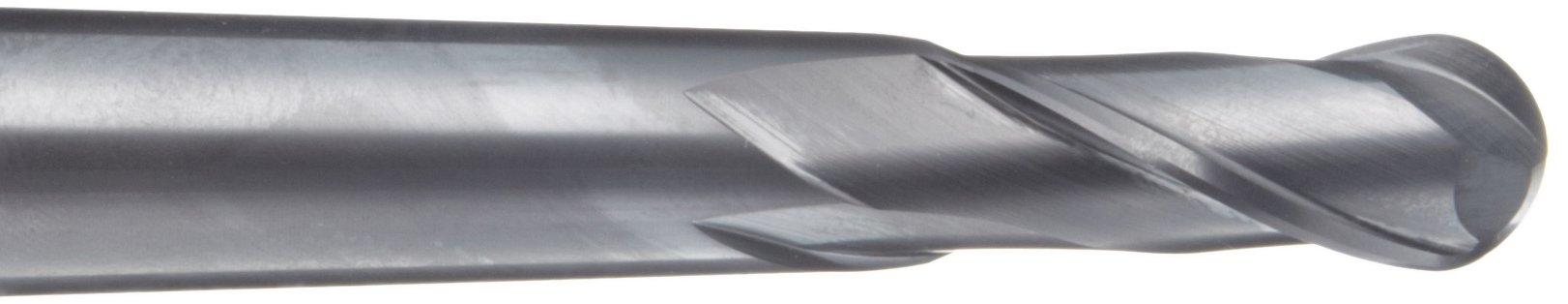 YG-1 EM979 Carbide Ball Nose End Mill, TIALN Multilayer Finish, 30 Deg Helix, 2 Flutes, 7.75