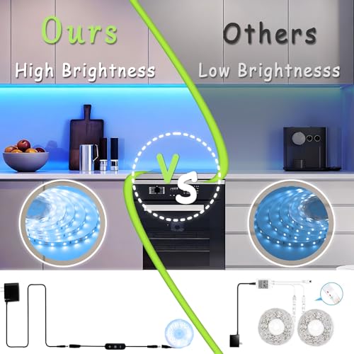 Image of 40 FT Blue Led Lights Strip Indoor Rope Lights Easy DIY Cuttable Strip Lights for Fish Tank Bar Room Bathroom Living Room Kitchen Ceiling Wall Vanity Mirror Decor