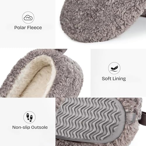 Women's House Slippers Winter Warm Fleece Shoes Fuzzy Curly Fur Memory Foam Slippers Comfy Soft-Lightweight Shoes Cozy Loafer with Polar Fleece Lining for Indoor Outdoor3