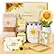 LIVEHITOP Geschenke für Frauen, Sonnenblume Geburtstagsgeschenk für Frauen 7PCS Geschenkset Inklusive Thermobecher Geschenk Freundin Geburtstag Entspannung für Freundin, Schwester, Mama