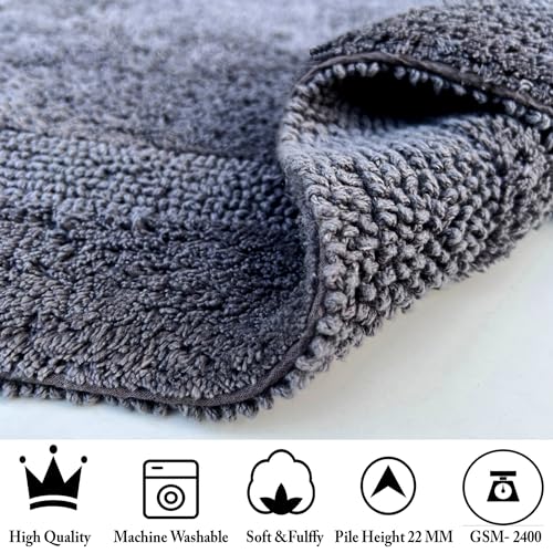 Kema Reversible Bathmat 17 X 24 Inches, 100% Cotton Absorbent, Luxury Soft Rectangle Bath Mat Towel, Non-Slip For Bathroom Floor, Tub, Shower Carpet Rug thumb #2