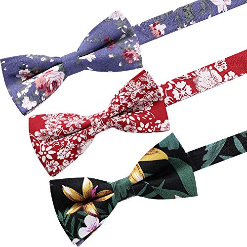 Image of AUSKY 8 PACKS Elegant Adjustable Pre-tied Bow Ties for Men Boys (1&4&5&6&8 Pack for option)