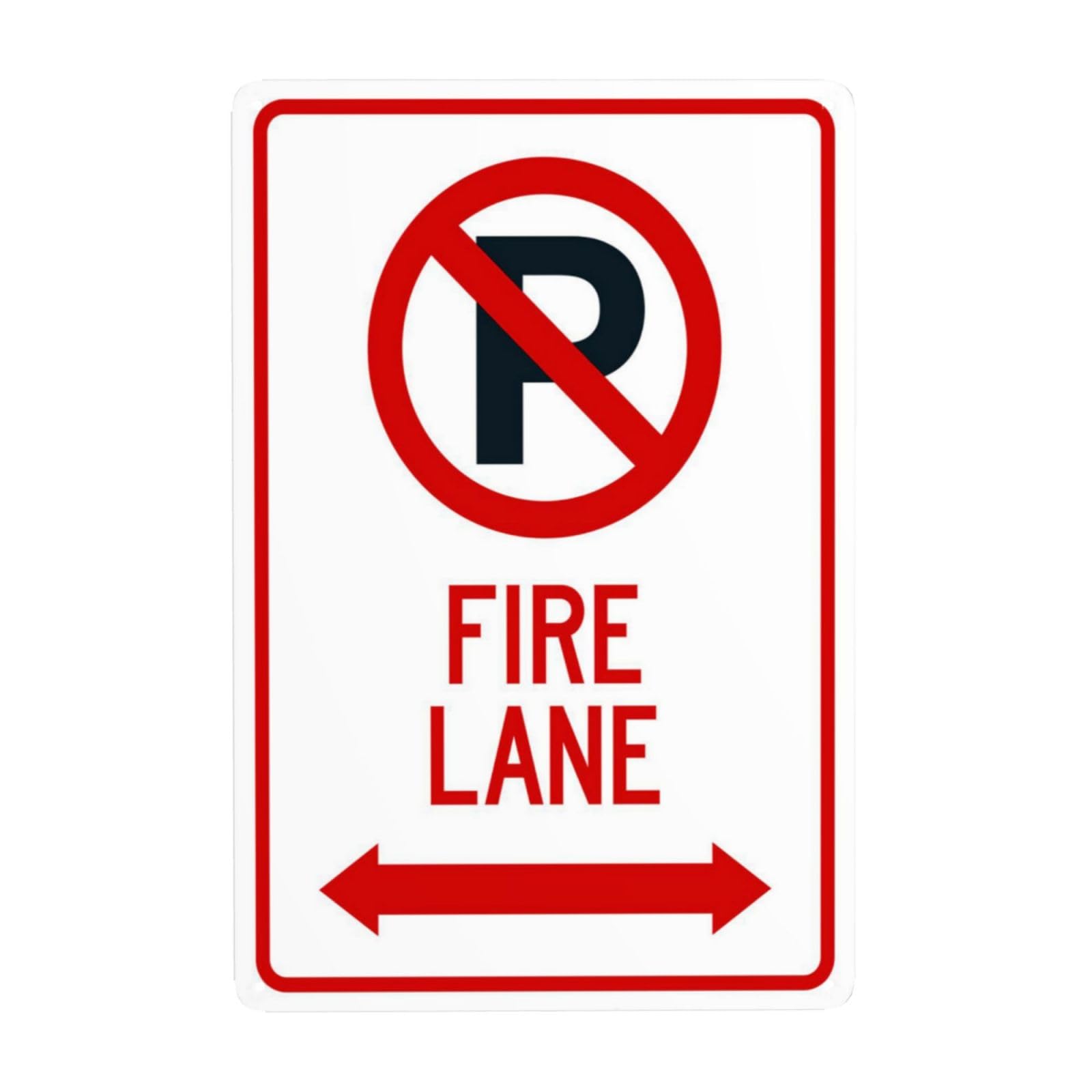 SMAZDFXX Fire Lane With Bidirectional Arrow Metal Warning Signs, Cautions Security Tin Sign, Safety Posted Signs for Street Business Wall Decor 12"x16"