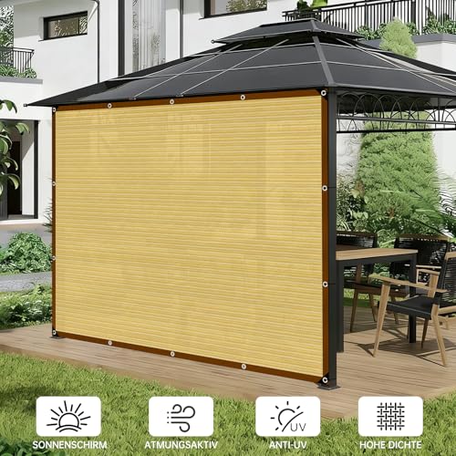 Filet d'ombrage 2x4 m beige résistant aux UV avec œillets de jardin - 4