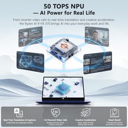Image of NIMO Copilot+ PC 17.3 inch AI-Laptop, AMD Ryzen AI 370 (50 Tops NPU), Radeon 890M, 64GB RAM 4TB SSD, 144Hz FHD, USB 4.0 Support eGPU, 100W PD, Professional Local AI Workstation for Programmers & Creators