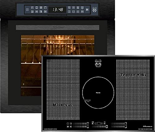 Kaiser Induktions Herd-Set EH 6306 RS+KCT 777 FI La Perle/3, Einbaubackofen,Schwarzes Stahl, schwarzes Glas,79L 15 Fkt. Grill Air fryer Full Touch + Induktionskochfeld 77 cm/Einbau Herd/Autark