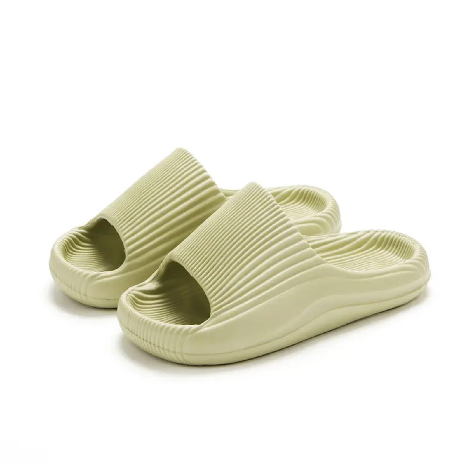 ERHTGUO Soft EVA Slippers For Women Flat Sole Women's Sandals Outdoor Casual Non-slip Beach Shoes Home Cozy(Green,38-39)