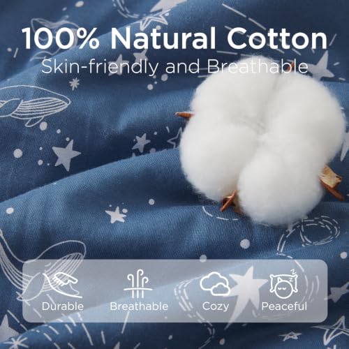 Image of Duomiaomiao 2.5 TOG Toddler Sleep Bag 6-12 Months 100% Cotton Winter Side Open Zipper Baby Sleep Sack with Feet, Warm Toddler Wearable Blanket