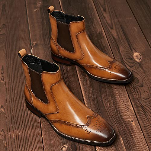 Mens chelsea boots Leather Formal Dress Boots3