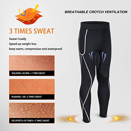 Scarboro Men's Neoprene Sweatpants Athletic Sauna Sweat Jogger Pants Running Workout Tights Sports Leggings With Pocket #TOP1