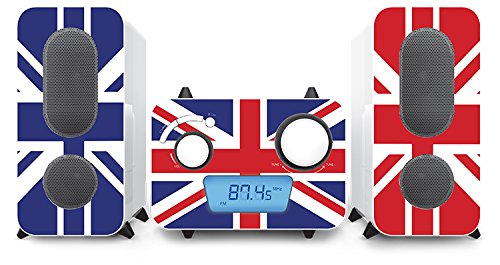 BigBen Micro chaîne stéréo avec des Autocollants différents Designs (Prise Aux, Lecteur CD, Radio FM)