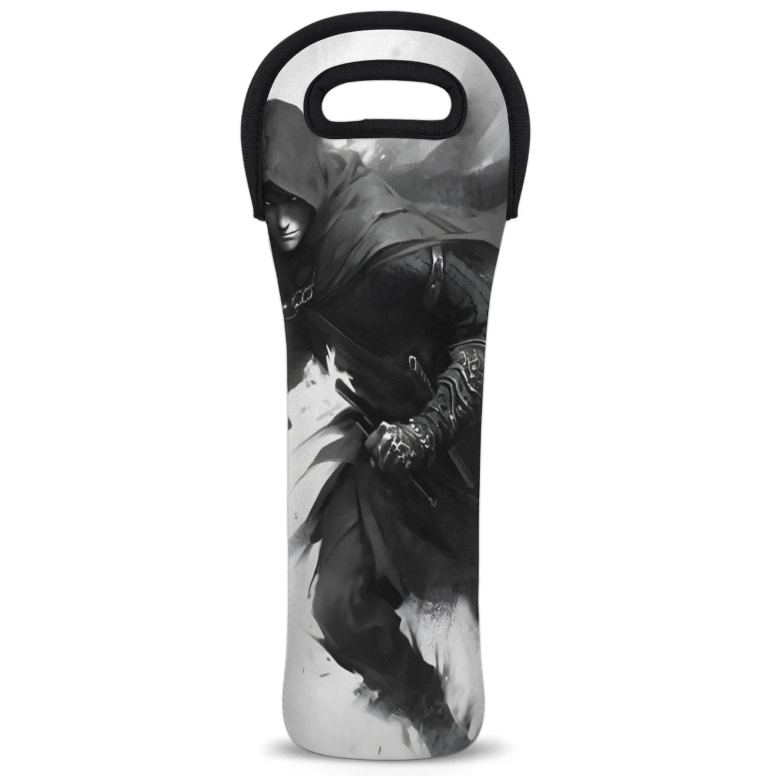 Neoprene Wine Tote Carrier Bag for Wine,Water, Champagne, Beer, Baby Bottles 15.6 x 5.1 Inches, Protective Wine Bag,Japanese Samurai